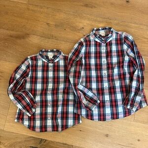 Bundle of 2 Crewcuts girls Christmas holiday tops with embellished buttons